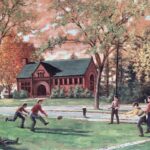 Acton Memorial Library and Boys at Play